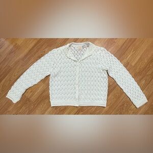 ✨ Rare Vintage 1960s/70s Carol Brent Pointelle Knit Cardigan ✨